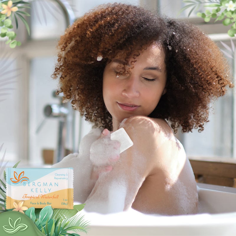 BERGMAN KELLY Rectangle Soap Bars, 2in1 Shampoo & Conditioner 2-Piece Set (Tropical Waterfall, 1 oz ea, 100 pc), Delight Your Guests with Revitalizing & Refreshing Sanitary Toiletries Hotel Amenities - Image 5